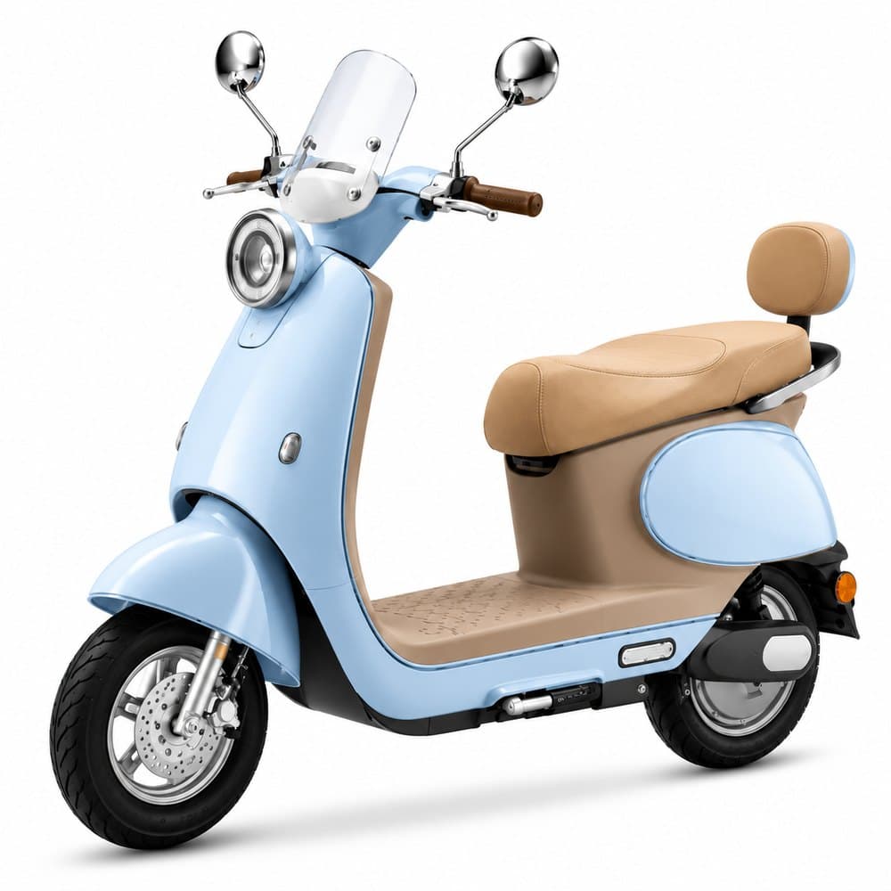 HISPEED Urban C8 — Urban, 800W retro scooter with rear top case, remote control and mirrors.