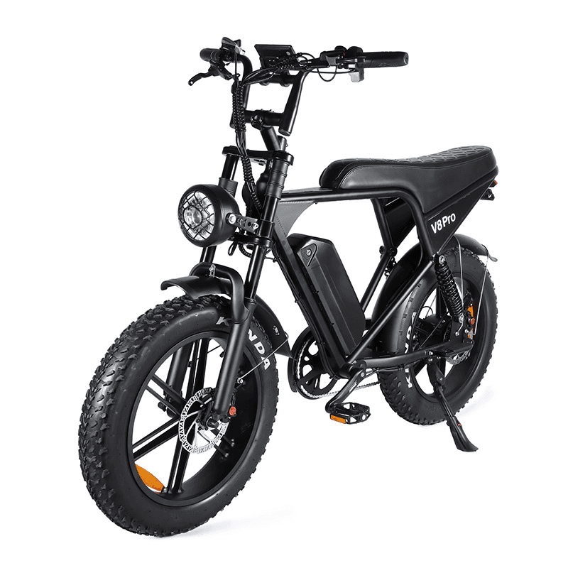 HISPEED Trail R5 — Trail, Retro-style fat tires, Shimano drivetrain, and an 800W motor to leave the pavement.